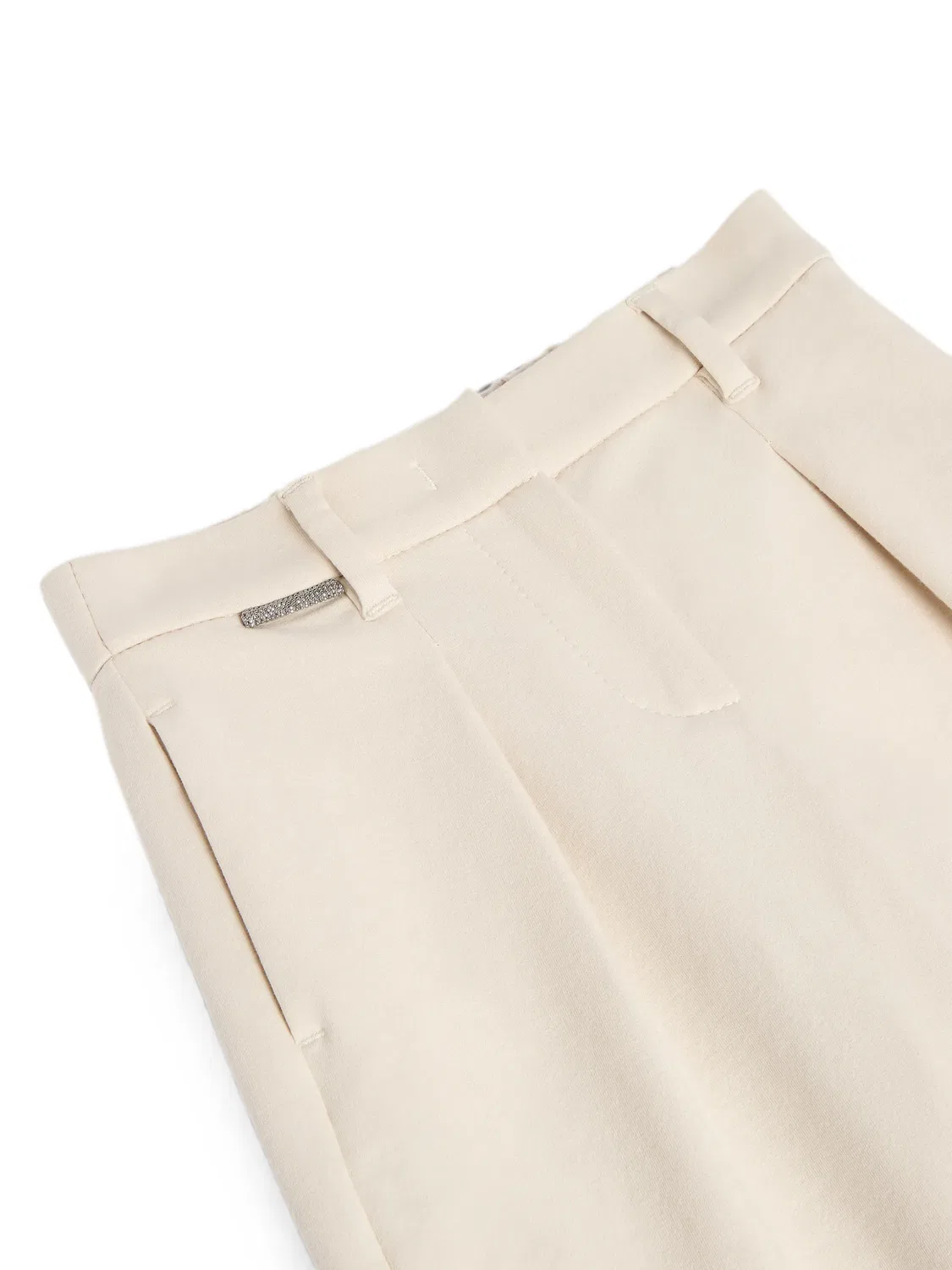 Брюки с декором Monili Brunello Cucinelli Kids, нейтральные цвета — фото 3