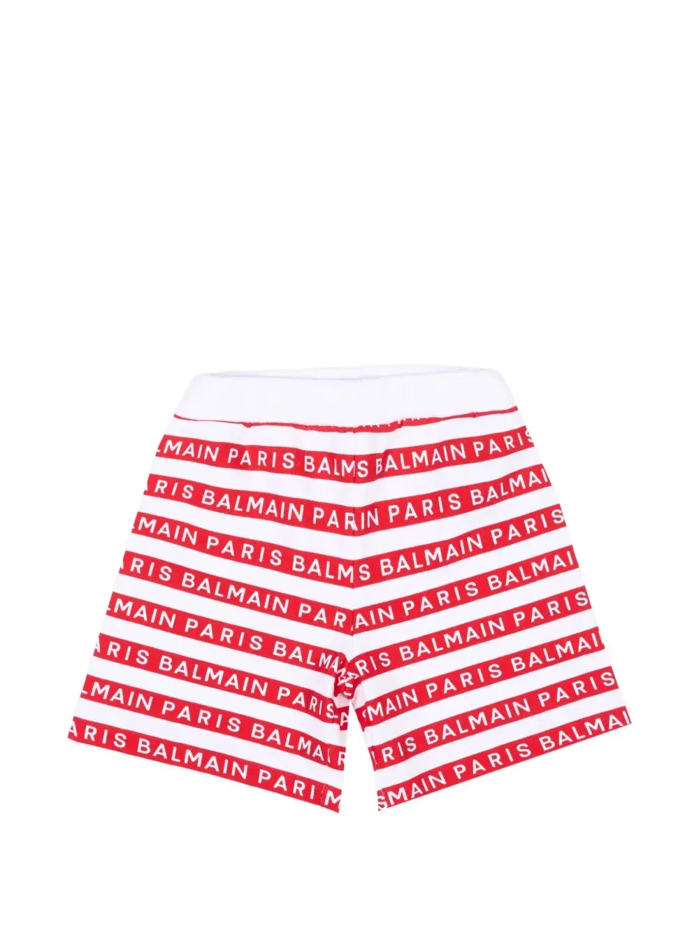 Пляжные шорты в полоску с логотипом Balmain Kids, красный