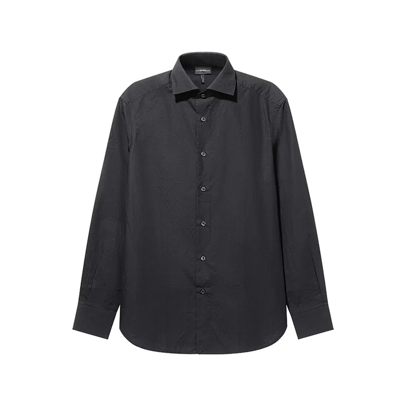 Мужская рубашка с жаккардовым узором Emporio Armani, Navy Blue