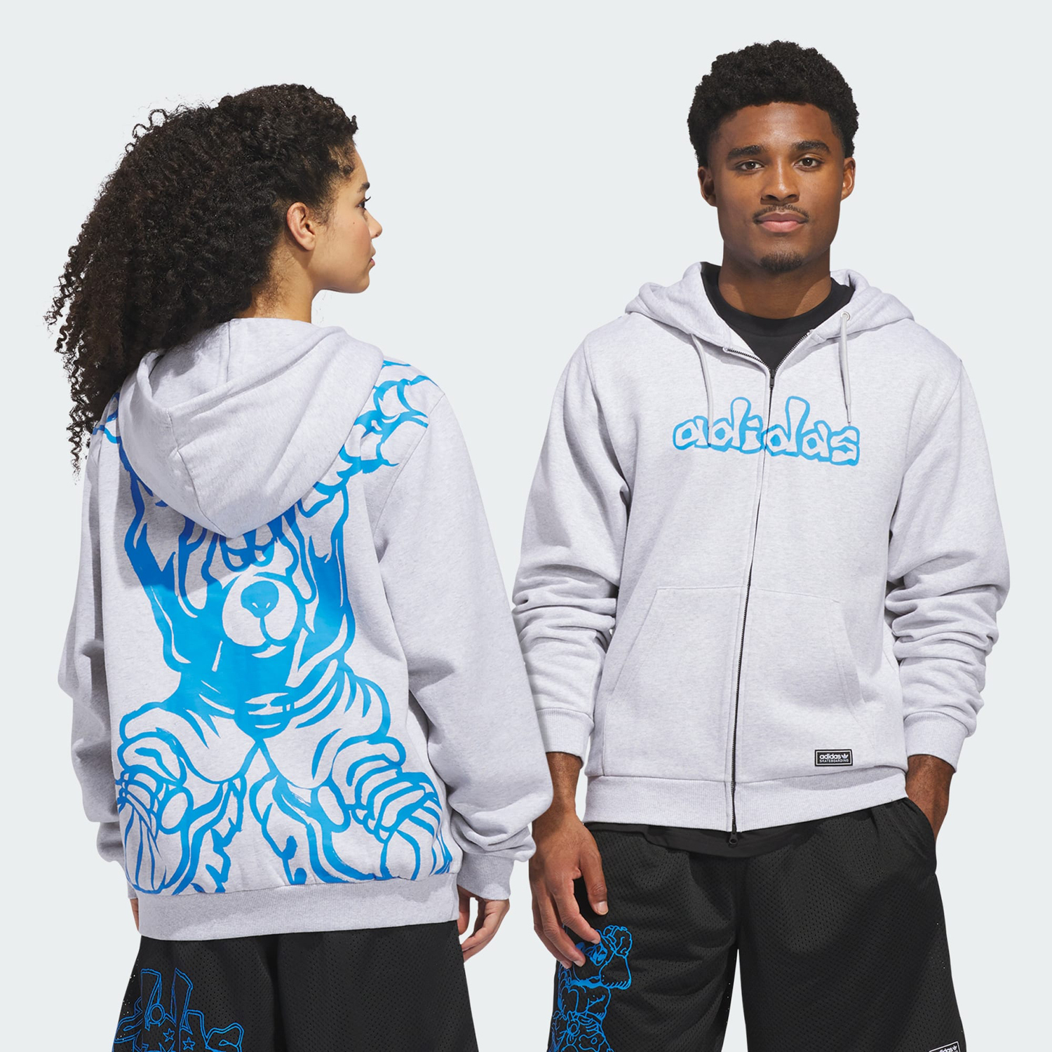 Толстовка Adidas Originals Skateboarding x Kogancult Zip-Up, светло-серый — фото 4