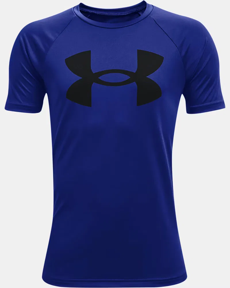 Футболка для мальчиков быстросохнущая UA Tech Big Logo UnderArmour, Royal/Black