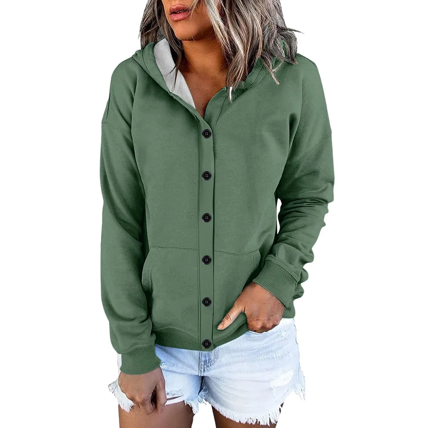 Женский худи с длинным рукавом, Dark Green