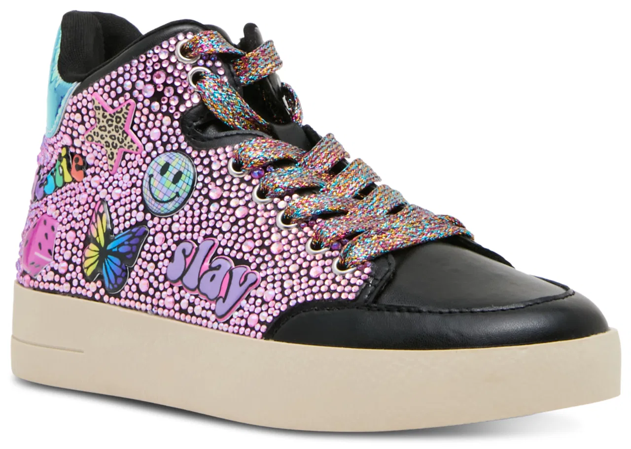 Детские кроссовки для девочек с принтом Jdelight Steve Madden, Black Multi — фото 2