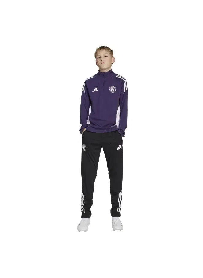 Штаны тренировочные детские с логотипом Manchester United 25/26 Adidas, черный — фото 4