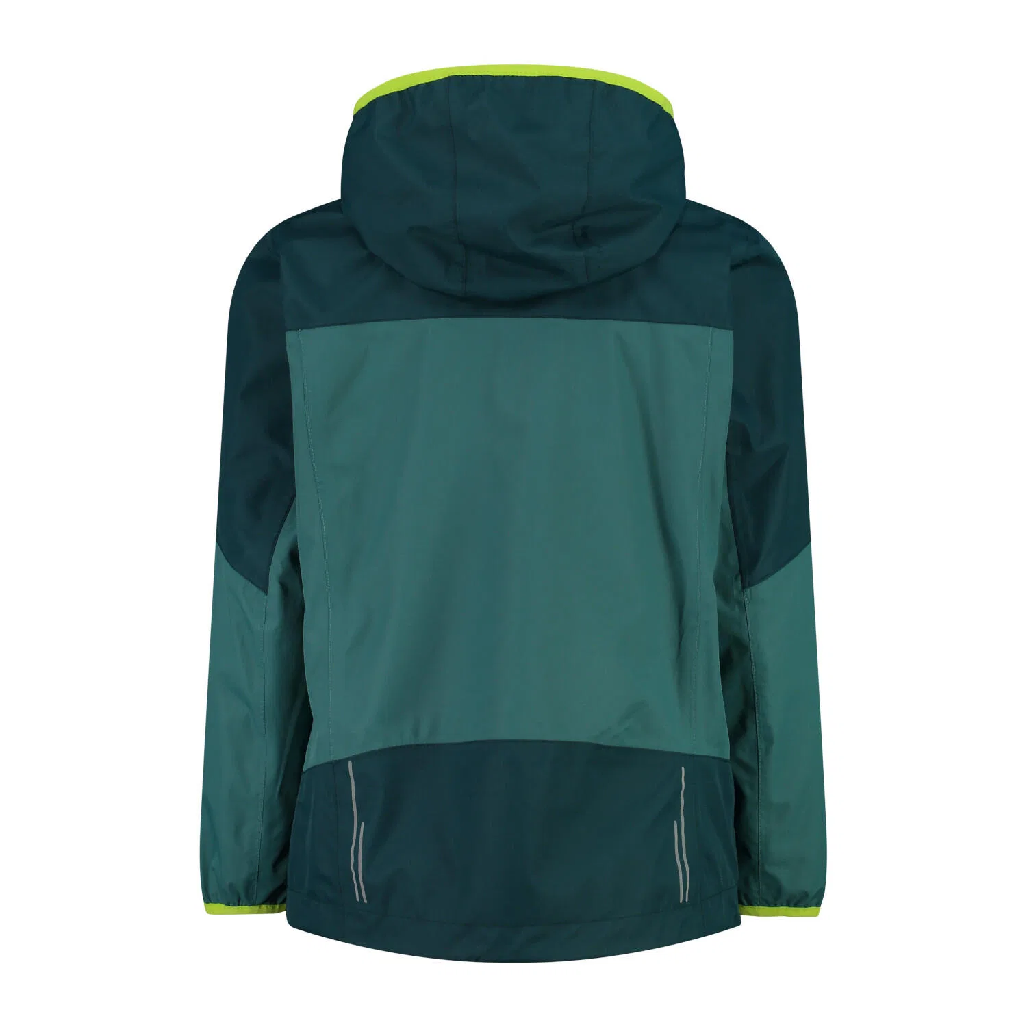 Детская ветрозащитная куртка Kid Jacket Fix Hood Cmp, Grun Gelb Turkisblau — фото 4