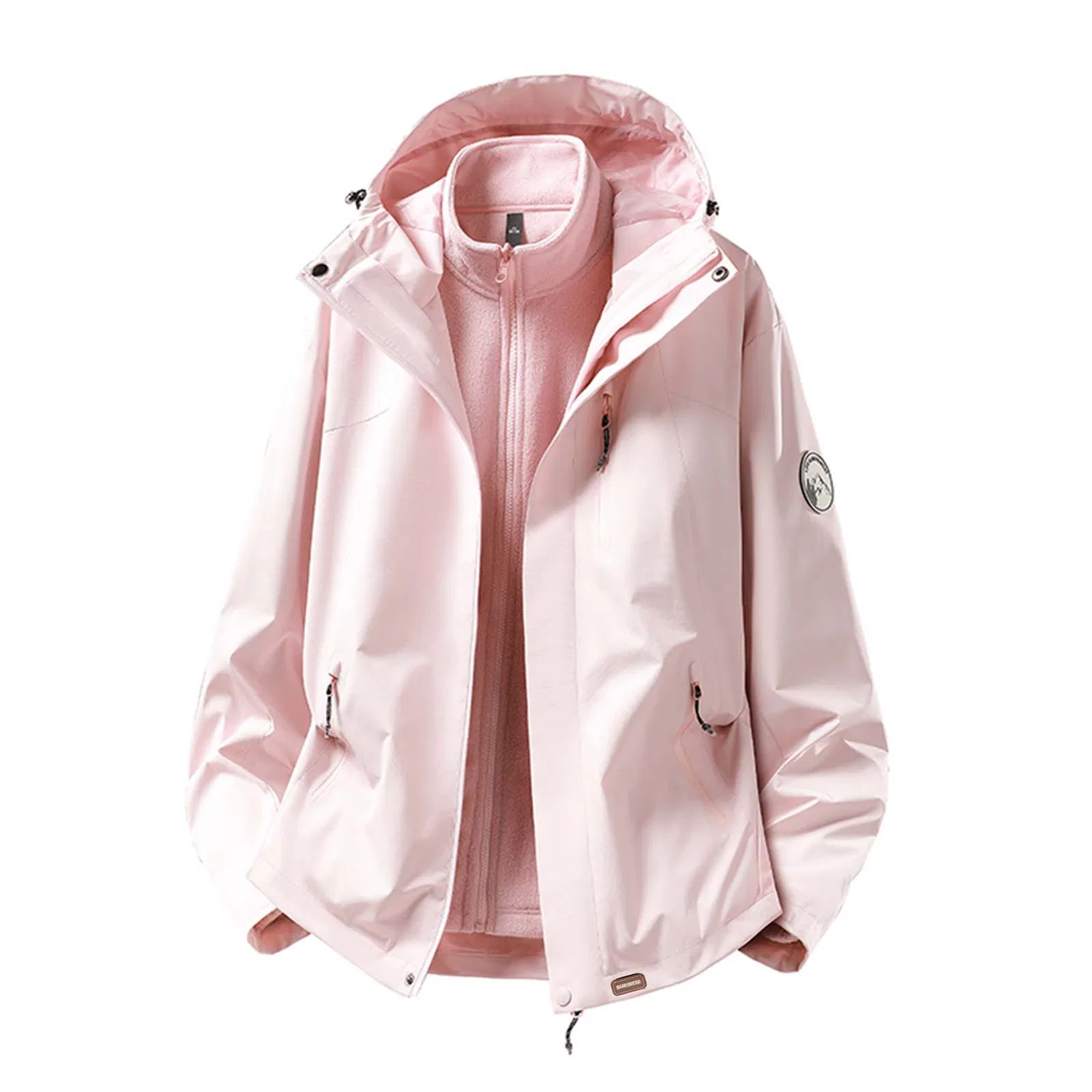 Детское худи-ветровка с капюшоном, прямой крой Pink 3-in-1 WARRIOR