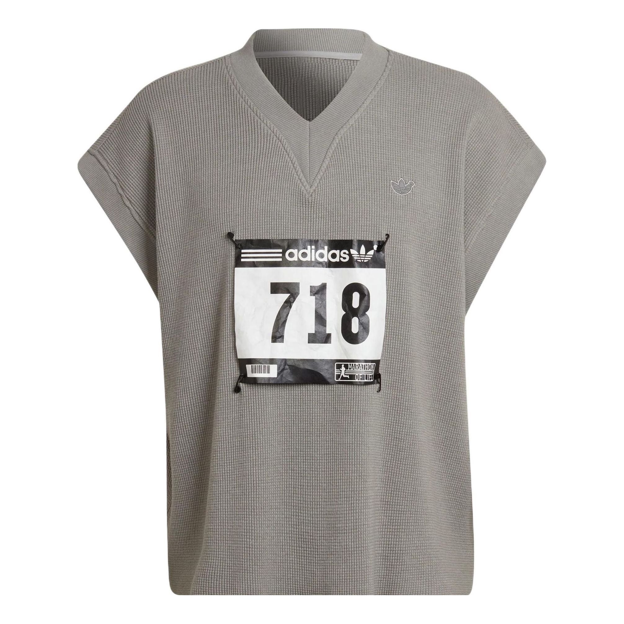 

Жилет adidas originals Blue Version Detachable Solid Color Athleisure Casual Sports V neck Vest Gray