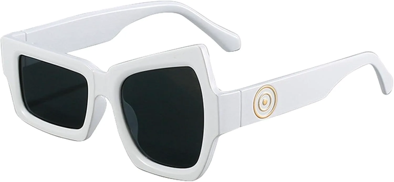 

Уникальные солнцезащитные очки для моды, большие солнцезащитные очки для мужчин и женщин, ретро, ​​нестандартной формы, современные очки HHZZYVY, White Gray