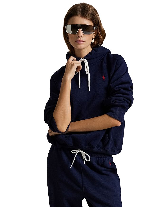 

Укороченная флисовая толстовка Ralph Lauren, синий