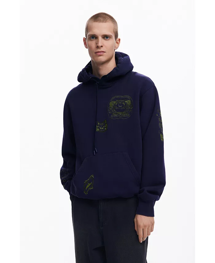 

Мужская толстовка с вышивкой Tiger Desigual, синий