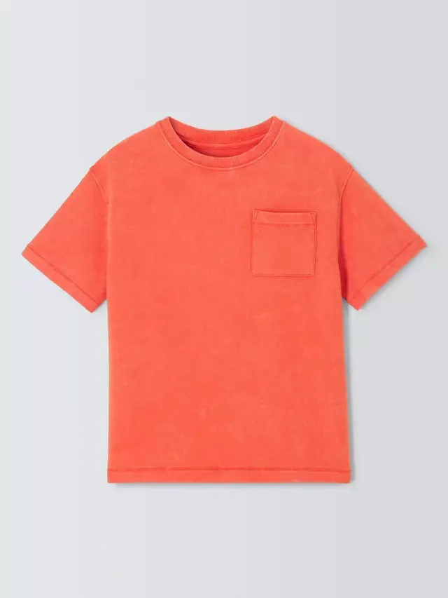 Детская футболка с нашивкой Optic Patch Pocket, красная John Lewis — фото 3