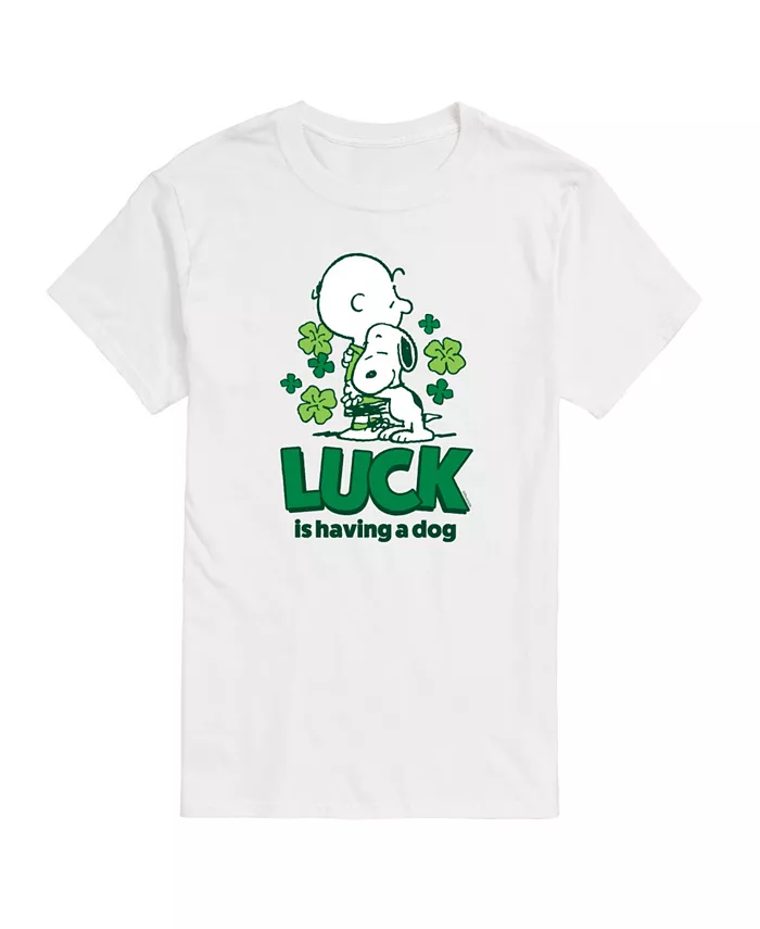 

Мужская футболка с коротким рукавом Peanuts Luck Is Having a Dog AIRWAVES, белый