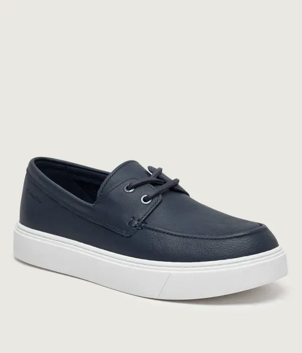 Низкие кожаные туфли, укороченный топ Calvin Klein, темно-синий