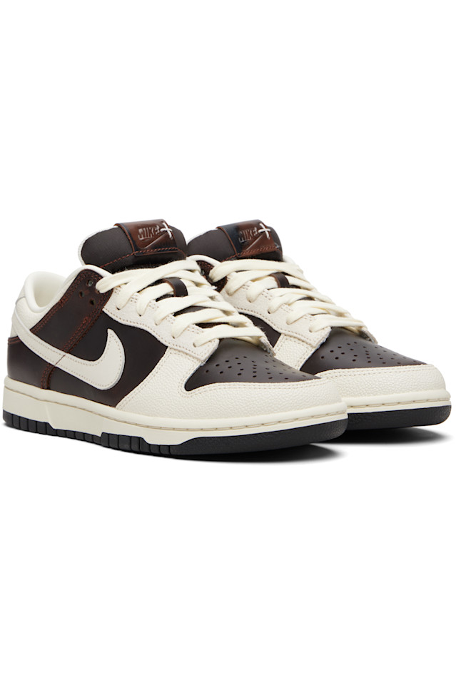 Nike Коричнево-Бежевые низкие ретро-кроссовки Dunk — фото 4