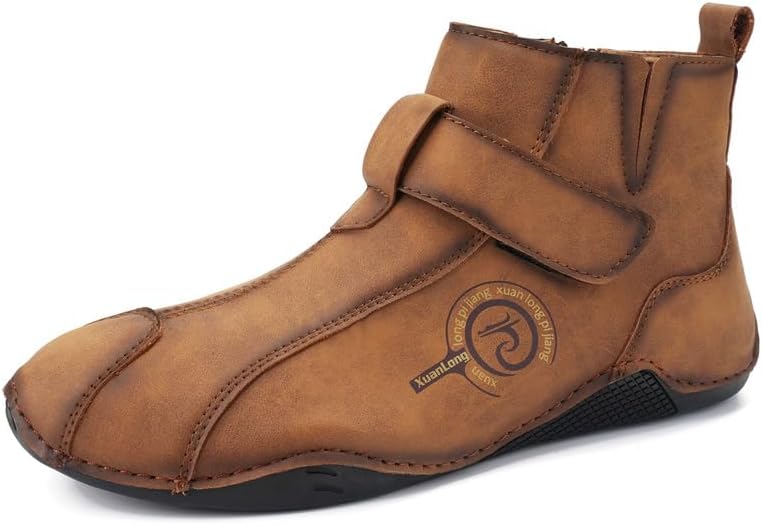 

Мужские повседневные кожаные ботинки Asifn, с противоскользящей подошвой, легкие и дышащие, для вождения, походов и спорта, плоские ботинки до щиколотки, коричневый