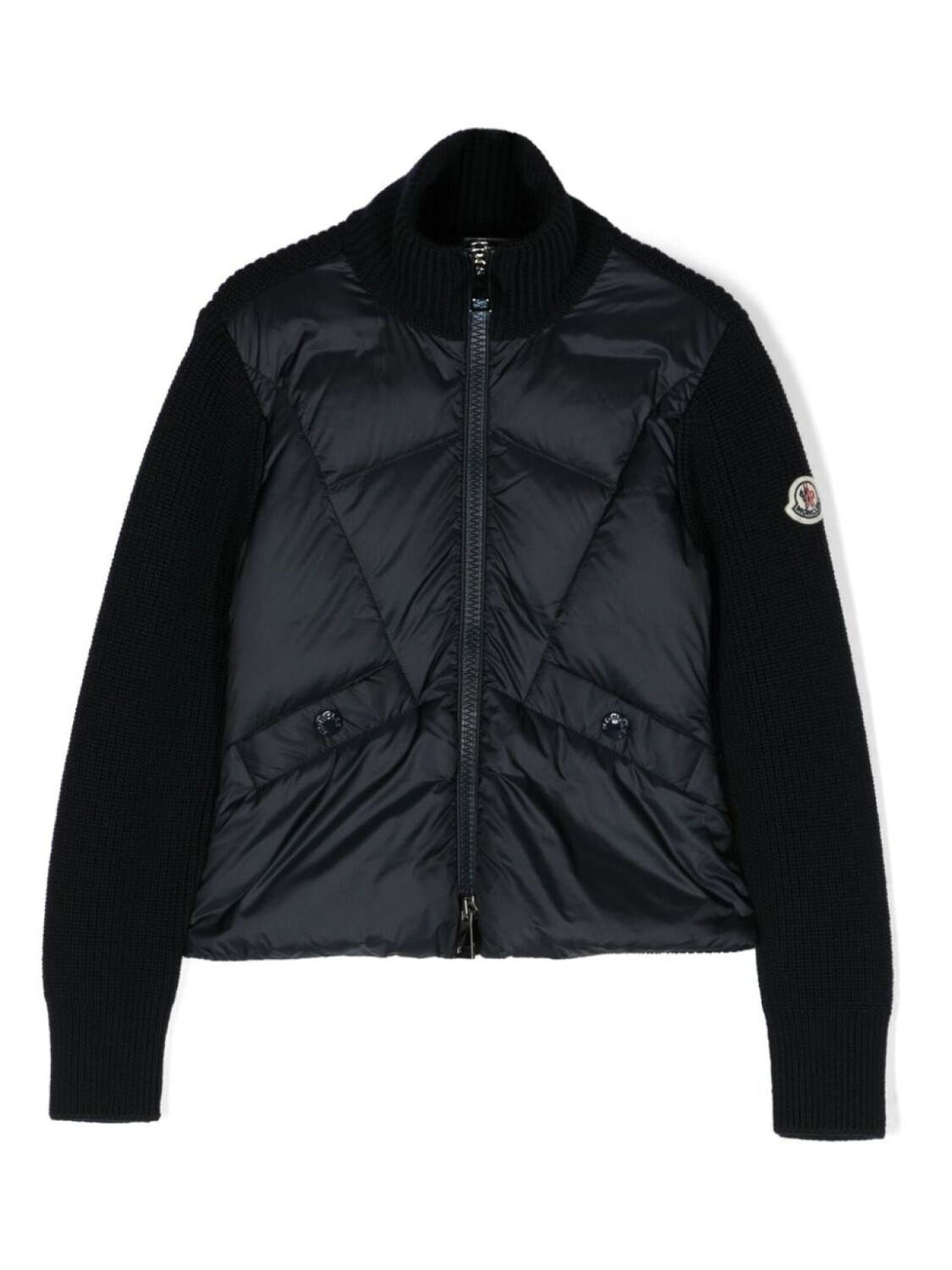 

Moncler Enfant пуховик с нашивкой-логотипом, синий