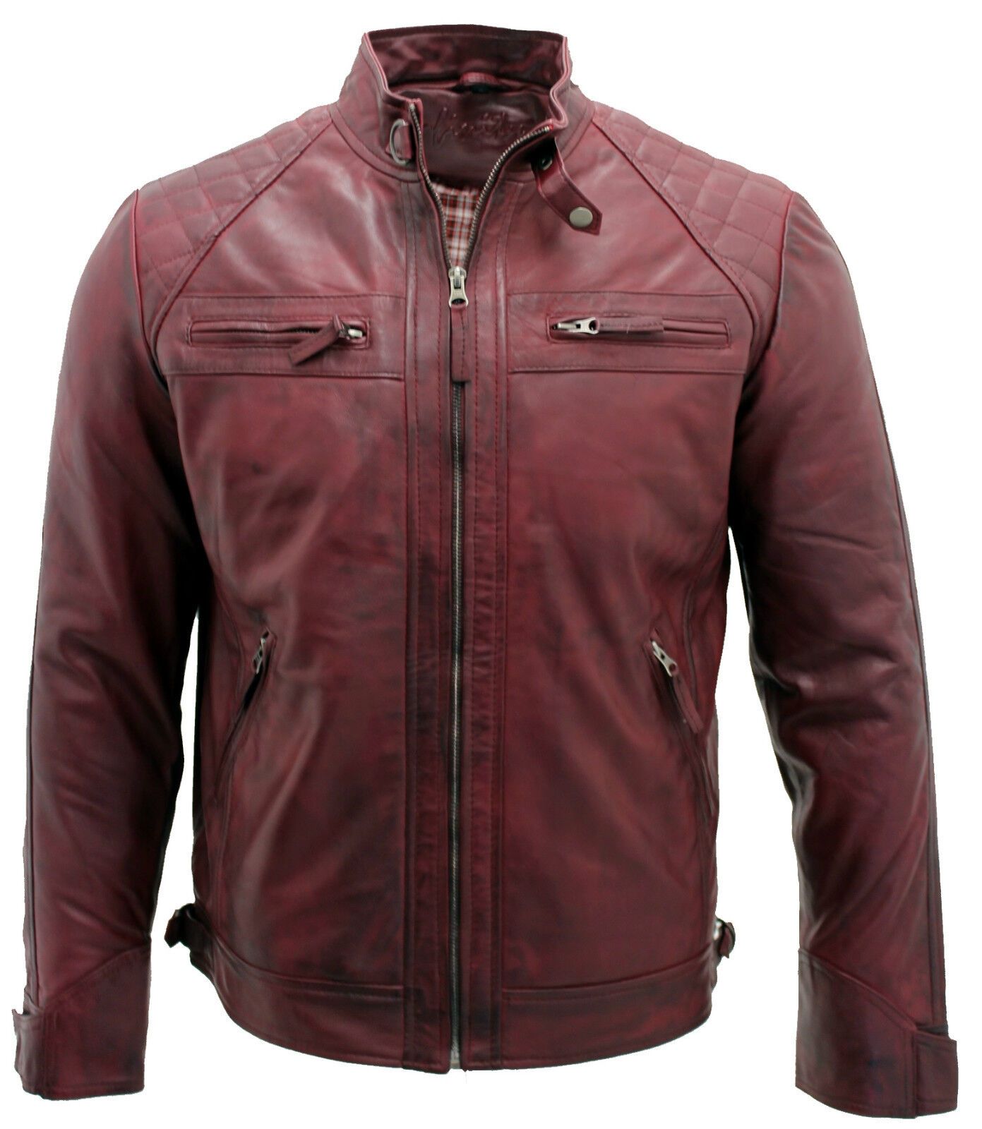 

Куртка байкерская Infinity Leather Rock Racing, бордовый
