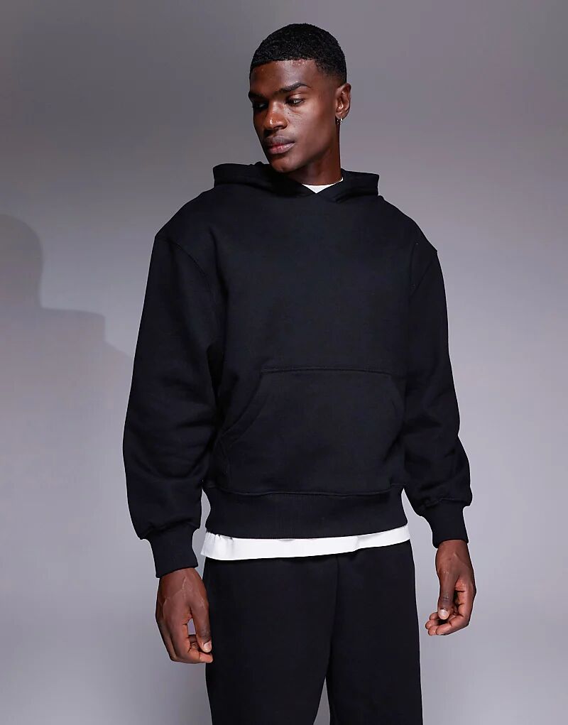 

Толстовка оверсайз ASOS DESIGN премиум-класса плотностью 400 г/м² черного цвета