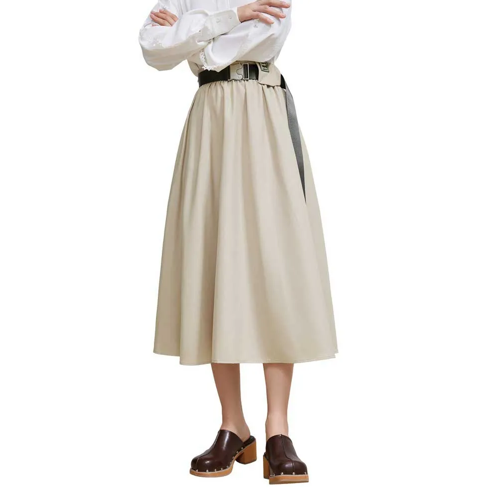 

Юбка Lily Temperament Thin Fit A-Line Umbrella skirt, бежевый