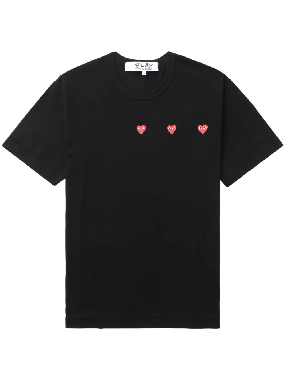 

Футболка Triple Hearts Comme Des Garçons Play, черный