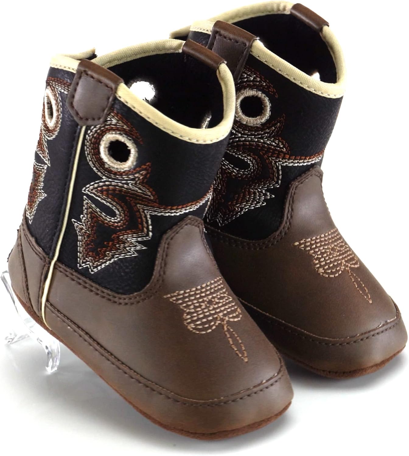 Детские ботинки MF Western Kids Trace для мальчиков (младенцы/маленькие дети) M&F Western Products, черный/коричневый — фото 4