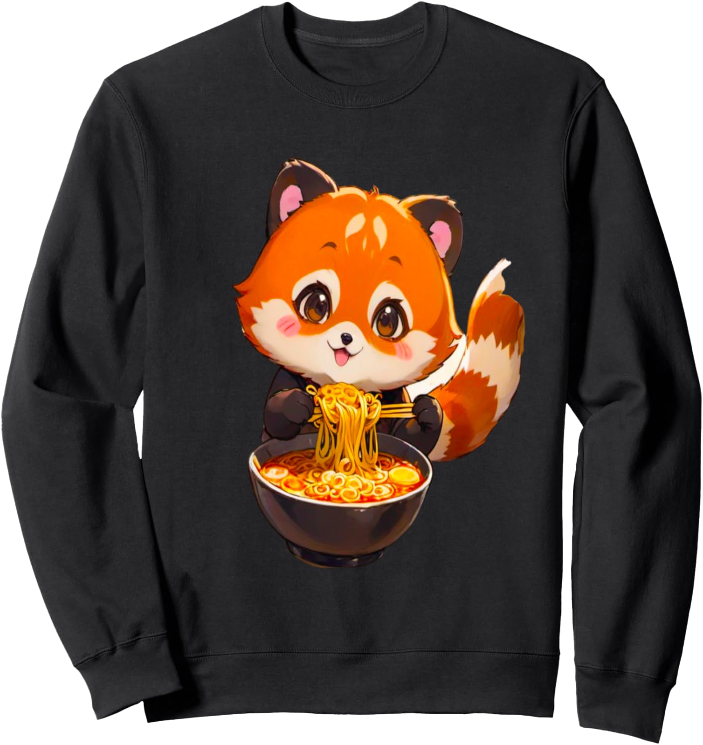 

Милая чиби-панда, поедающая лапшу - Толстовка PanfurWare LLC, черный