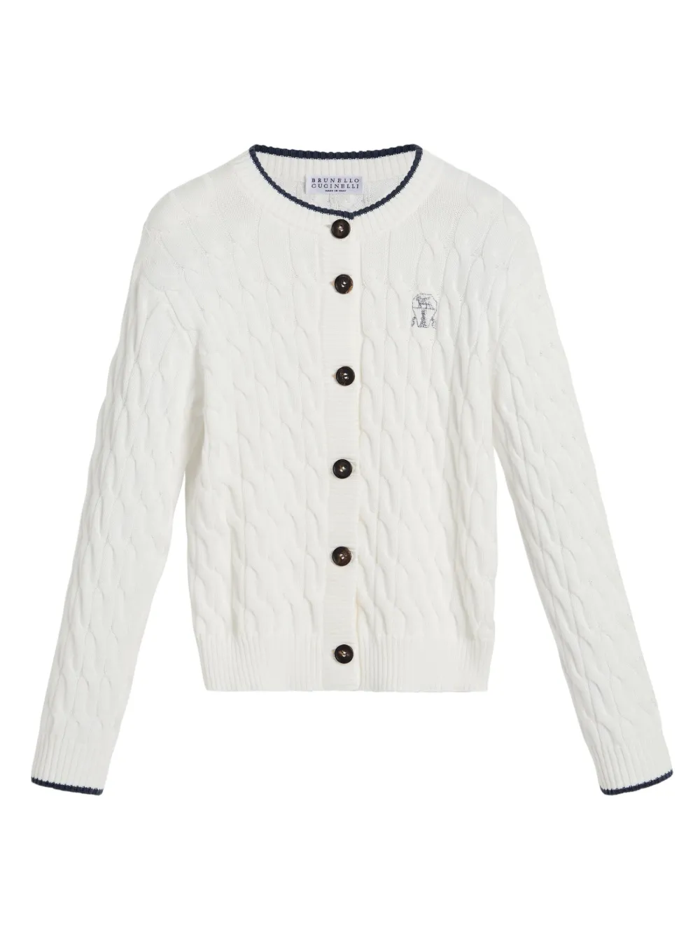 

Кардиган на пуговицах Brunello Cucinelli Kids, белый
