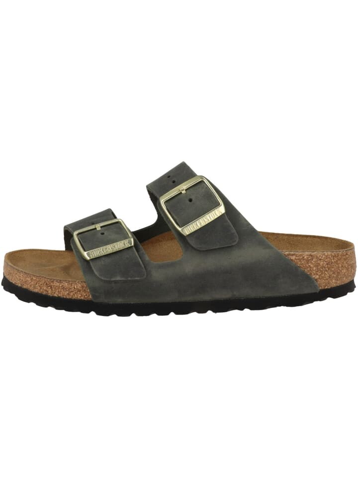 Мюли Birkenstock Pantolette Arizona geöltes Nubukleder schmal, цвет gruen