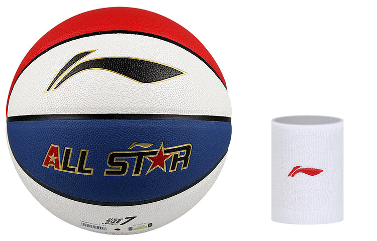 

LINING Баскетбольный мяч CBA All Star PU красный белый синий размер 7 тренировочный