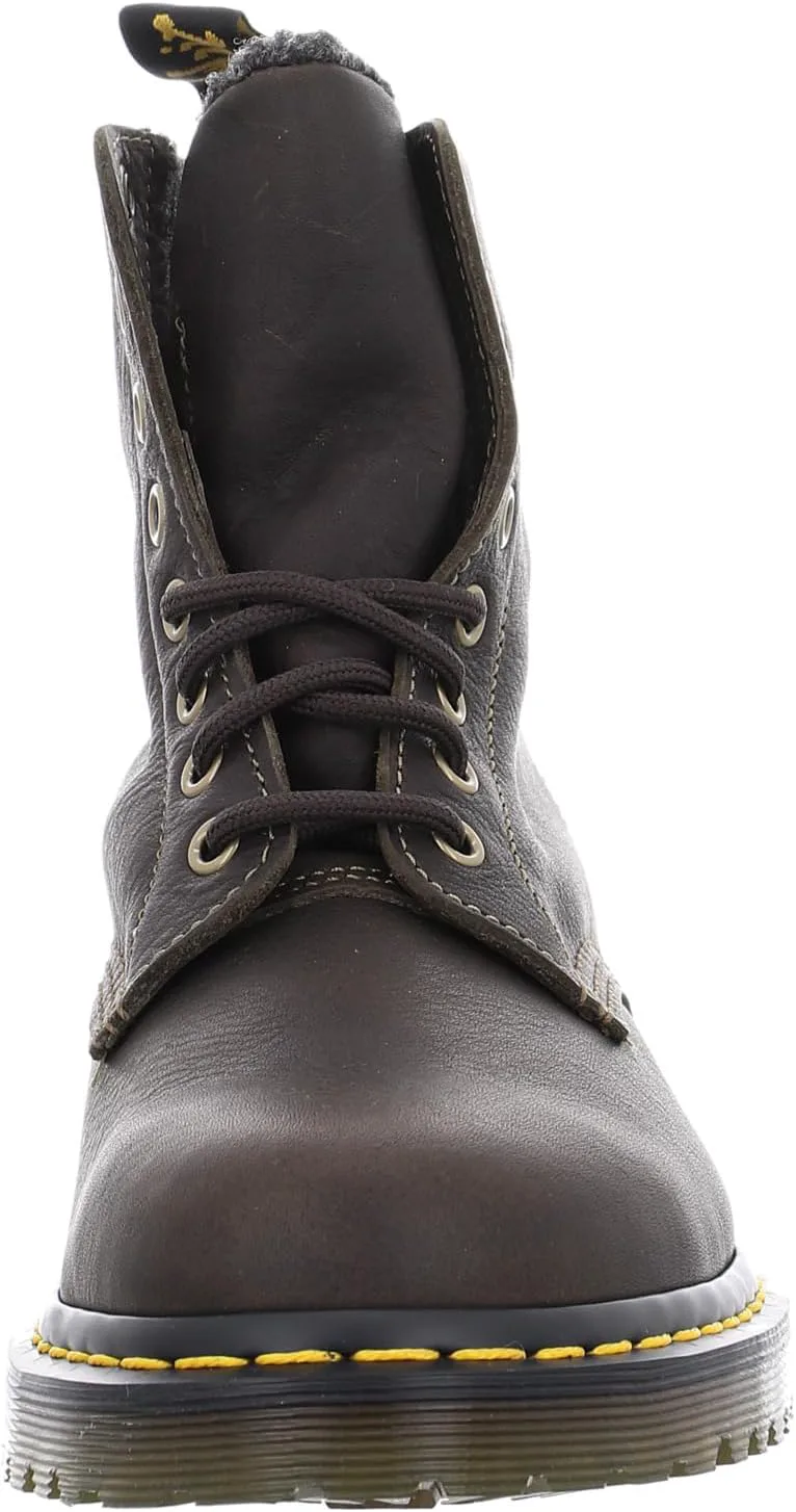 Ботинки Dr. Martens Unisex-Adult 1460 из искусственной кожи Grizzly с подкладкой из искусственного меха. Модные, оливковый — фото 4