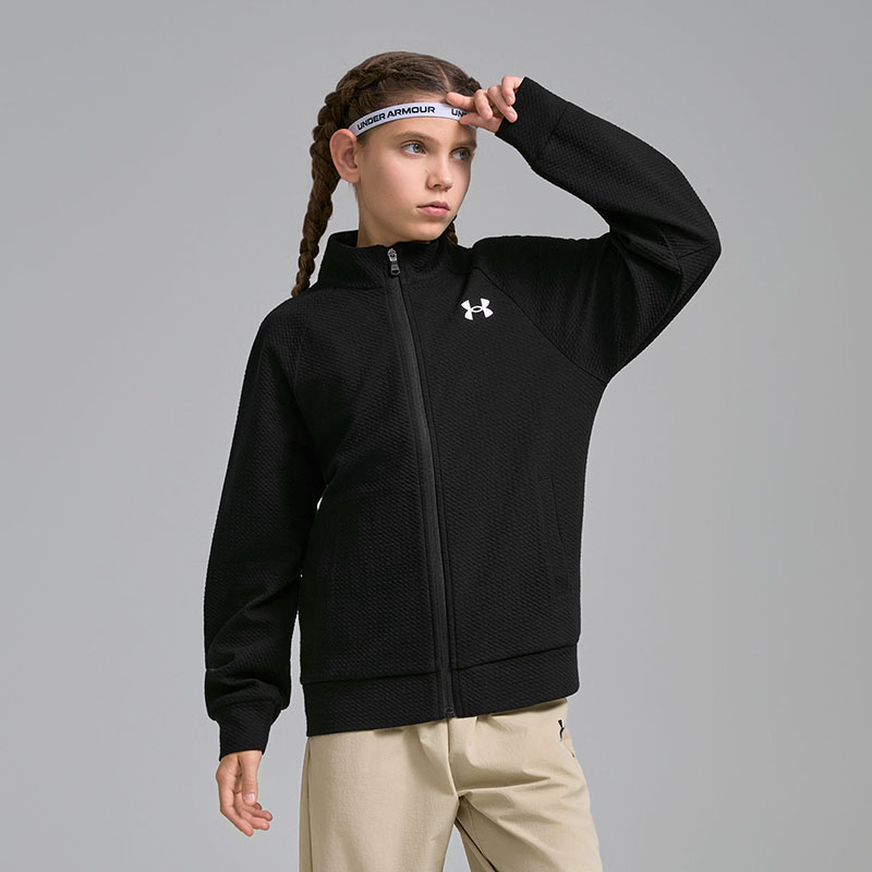 Куртка из трикотажной ткани полное обучение для подростков Under Armour, черный — фото 4