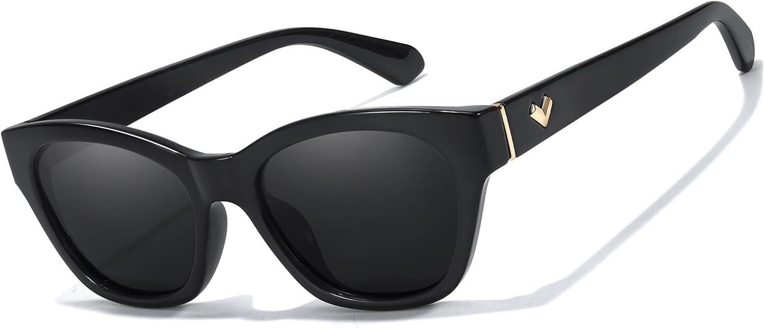 

Солнцезащитные очки HASFOX «Кошачий глаз» маленького размера для женщин | Модные солнцезащитные очки для узкого лица | Поляризованные и с защитой от УФ-излучения UV400, A01 Black Frame / Gray Polarized Lens