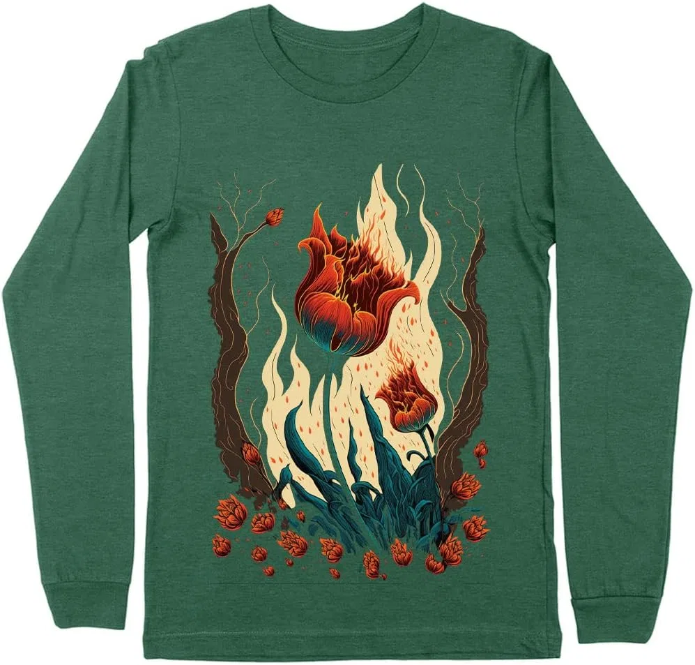 Футболка с длинным рукавом с принтом Cool Print, Heather Forest