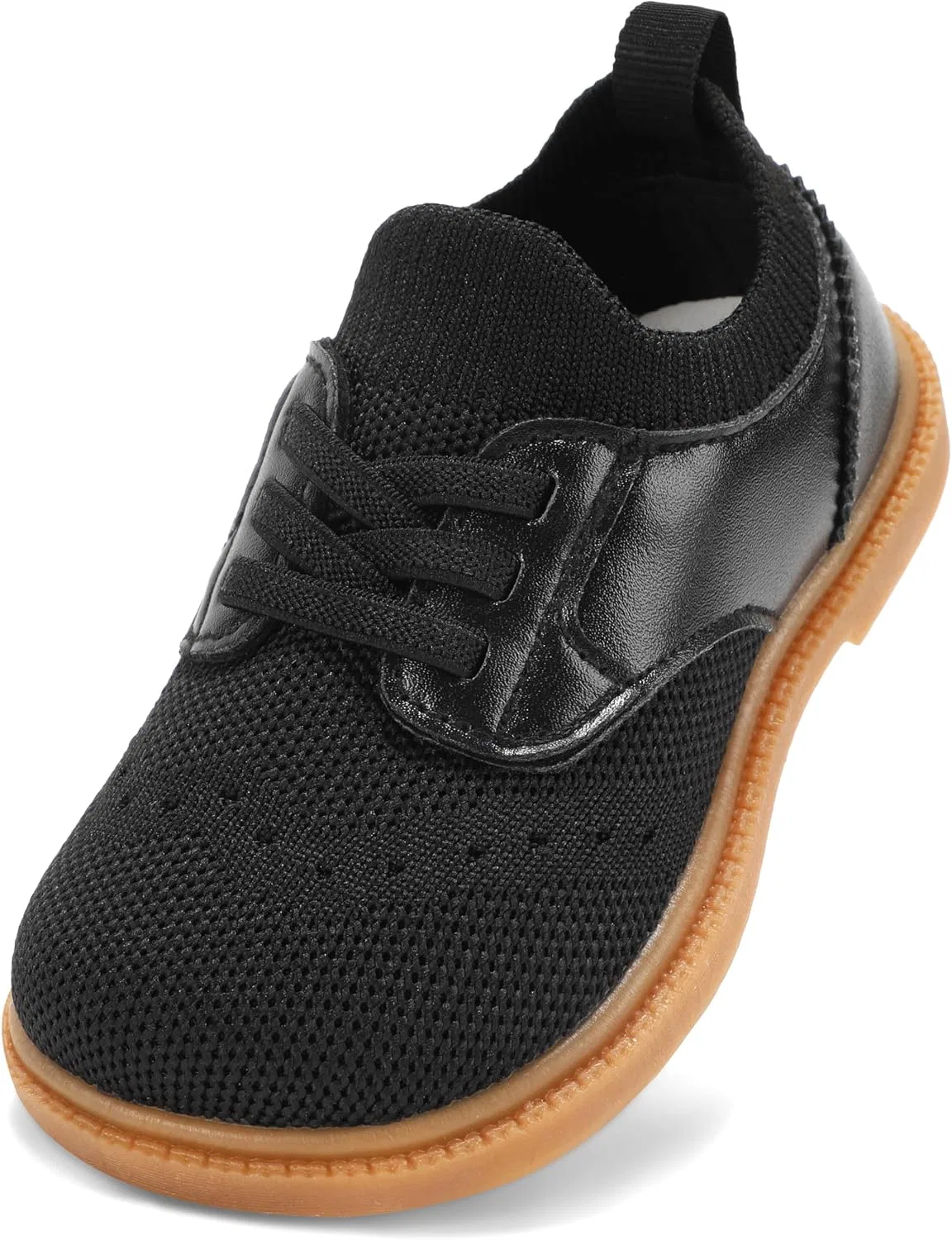 Детские туфли-оксфорды для мальчиков с широким носком STQ KIDS, Black