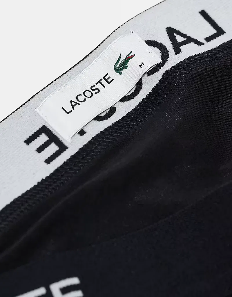 Трусы хлопковые стретч 5 шт Lacoste, черный — фото 2