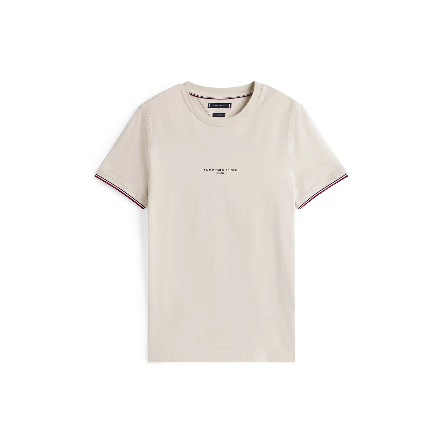 Мужская хлопковая футболка с логотипом Tommy Hilfiger, Newsprint — фото 3
