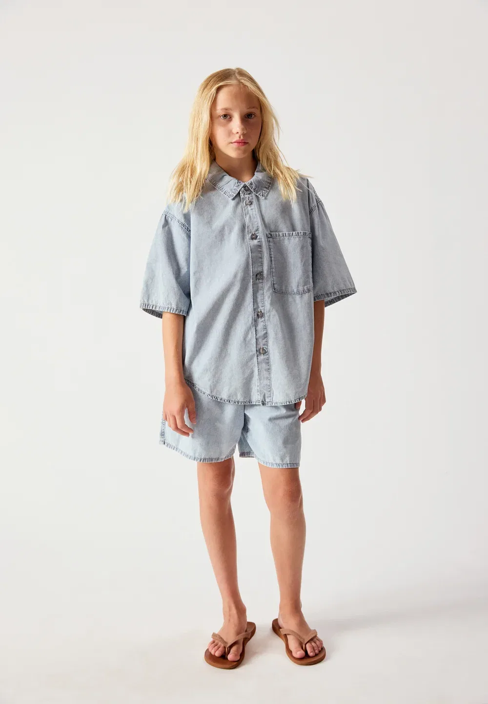 Сорочка enfant paybou унисекс - рубашка American Vintage, Blue Snow