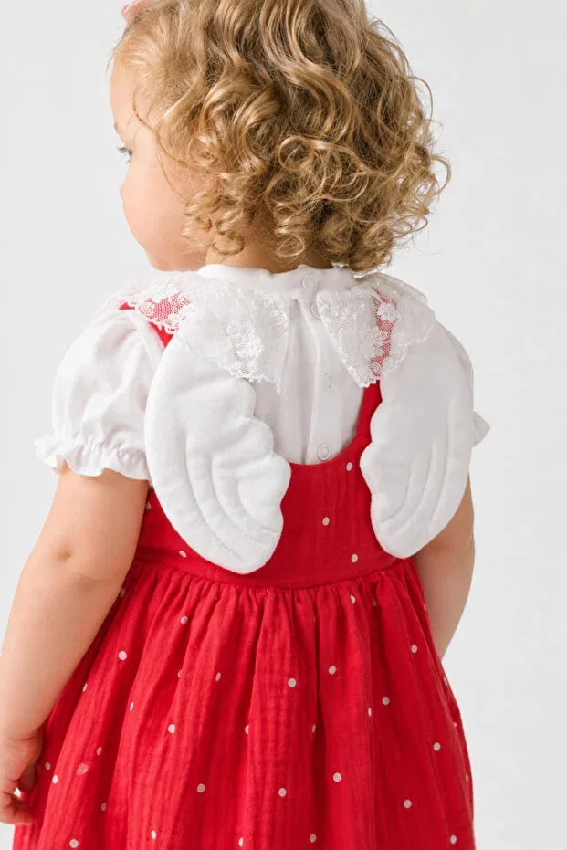 Детское платье для девочек с коротким рукавом Tufitto Baby, Red — фото 2