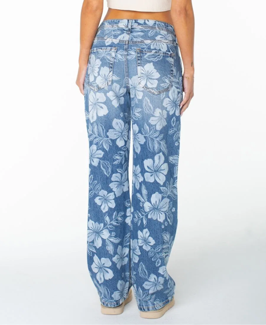 Джинсы с принтом Haven Flora Low-Rise Roxy, Flora Fade Print Denim Wash — фото 4
