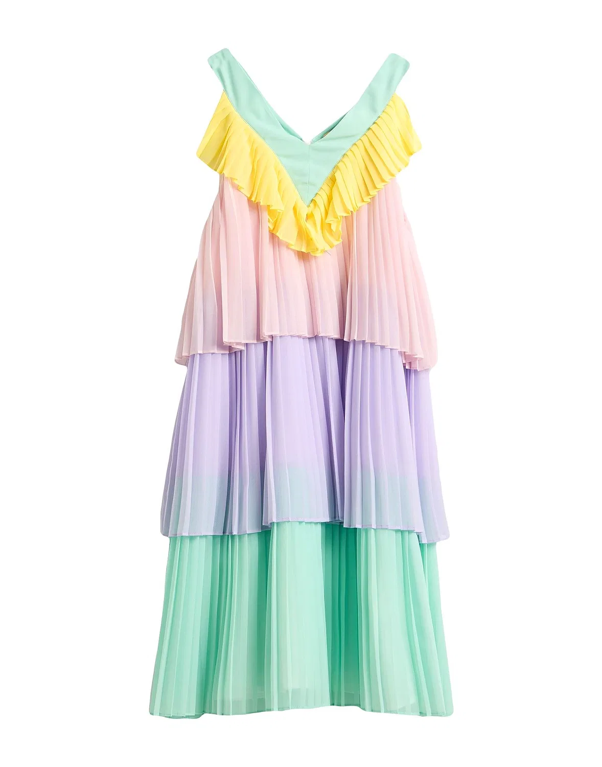 Детское платье для девочек с воланами Crepe Stella Mccartney Kids, светло-зеленый