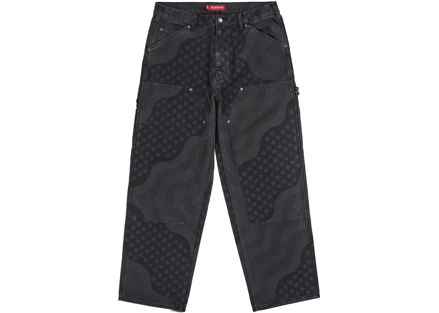Мужские брюки с двойным коленом Supreme Flag Double Knee Painter Pant Supreme, Black