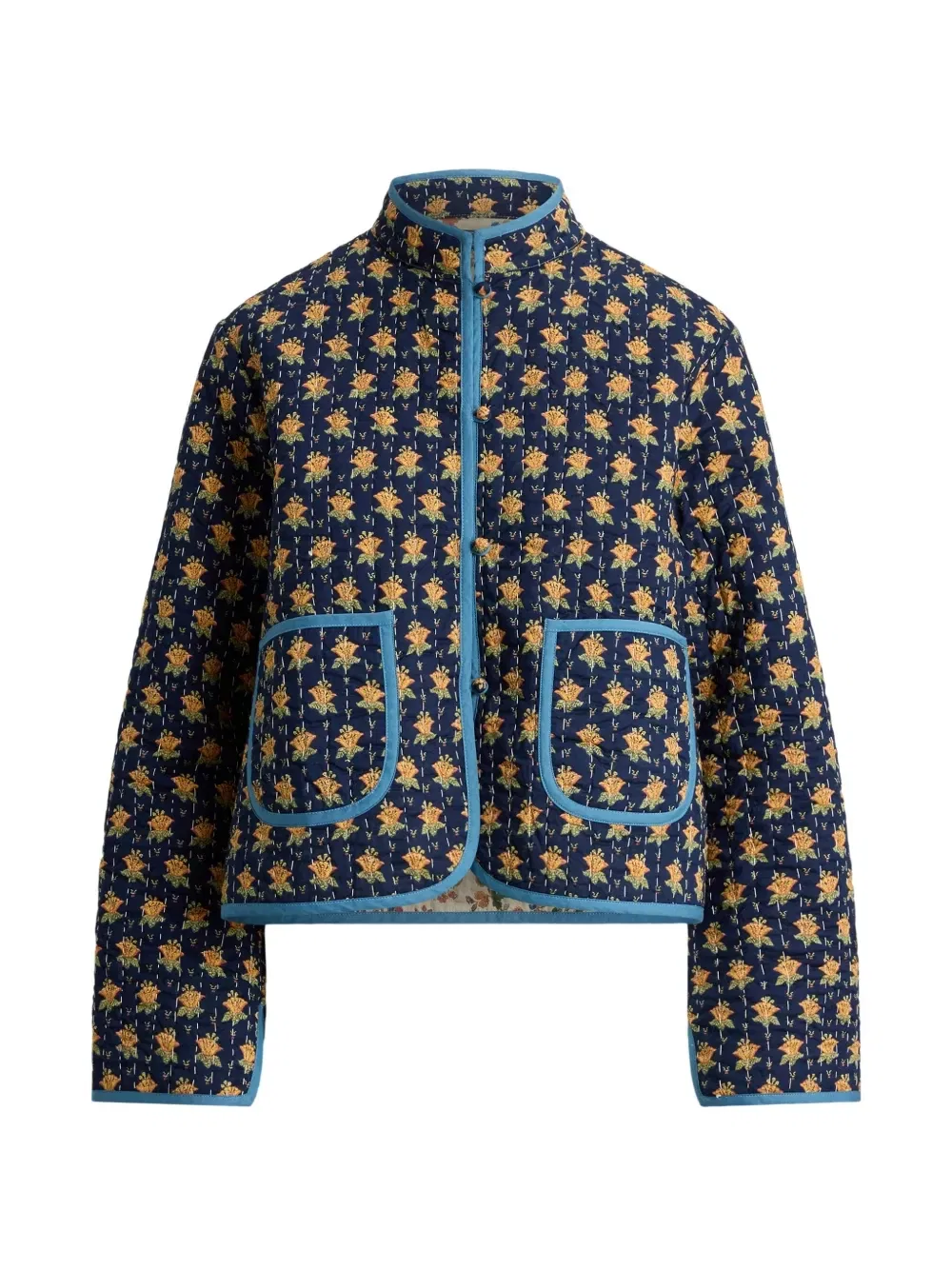 Стеганая куртка Ari с цветочным принтом Polo Ralph Lauren, синий