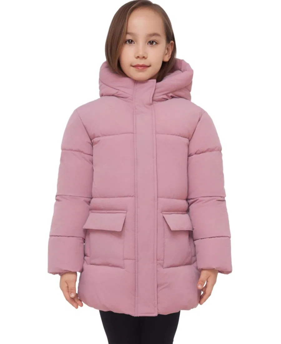 Детский пуховик с капюшоном Madison Longline Rokka&Rolla, Rose Pink