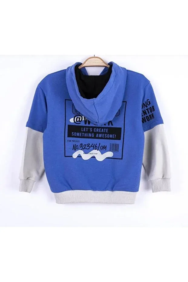 Детское худи-кардиган с капюшоном для мальчиков Nk Kids, Blue — фото 3