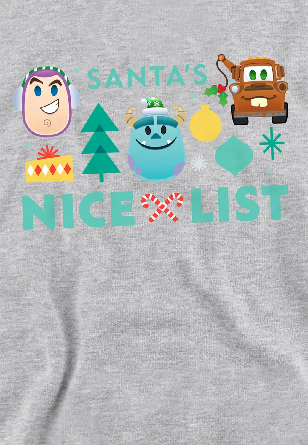 Детский худи с принтом Toy Story Christmas Santa's List Disney, Grey — фото 2