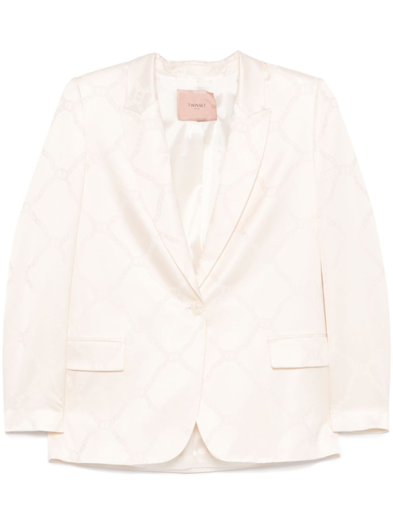 

TWINSET жаккардовый блейзер Oval T, нейтральный цвет