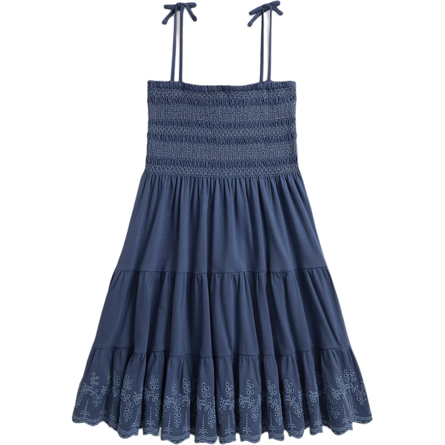 Детское платье с квадратным вырезом и короткой юбкой Polo Ralph Lauren, Blue — фото 3