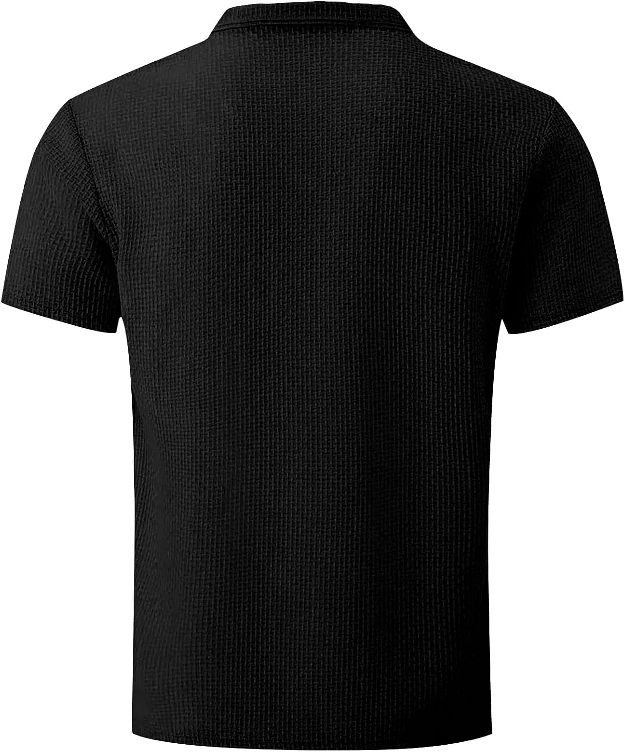 Мужская облегающая футболка с круглым вырезом Mesh Textured, Black — фото 4