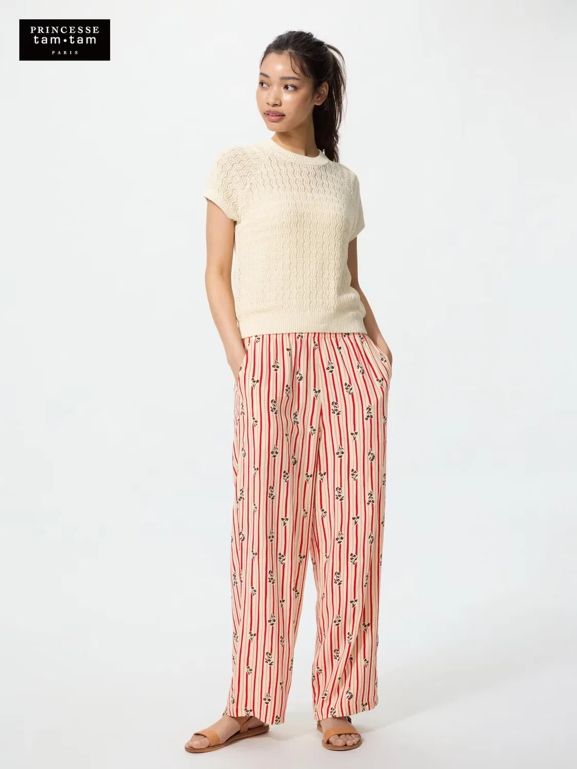 Брюки Uniqlo, женские, красный