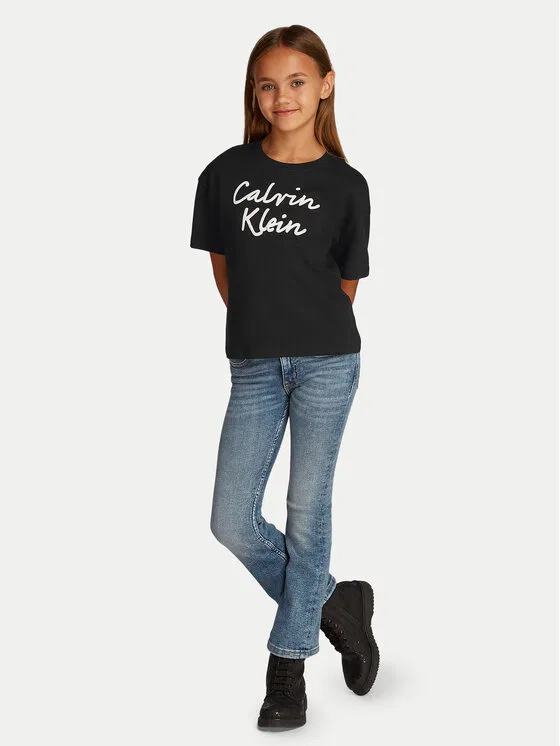 Футболка boxy fit Script Logo Calvin Klein Jeans, черный